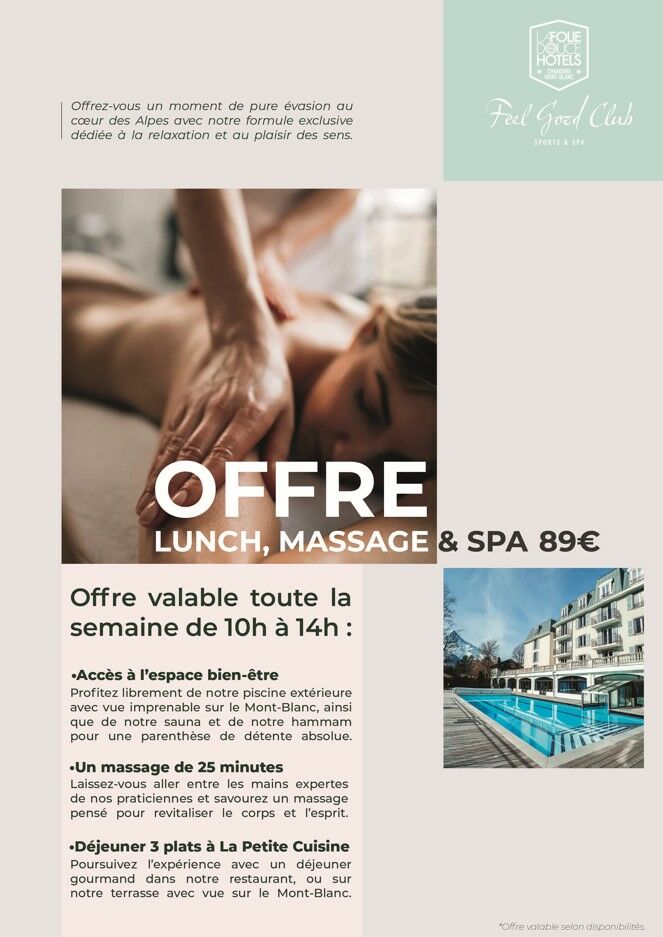 Lunch, Massage & Spa à La Folie Douce Hotels - 4